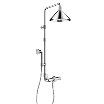 Dušas sistēma Axor Showerpipe Front, 2jet, termostats, hroms 26020000