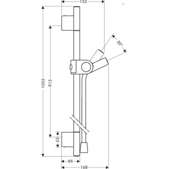 Dušas stienis AXOR 90 cm, hroms 27989000