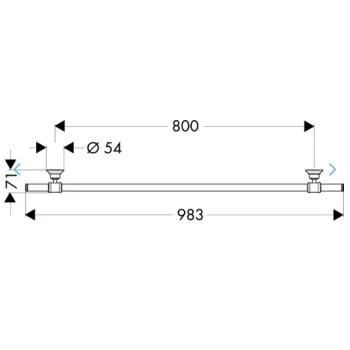 Dvieļu turētājs AXOR Montreux 80 cm, hroms 42080000