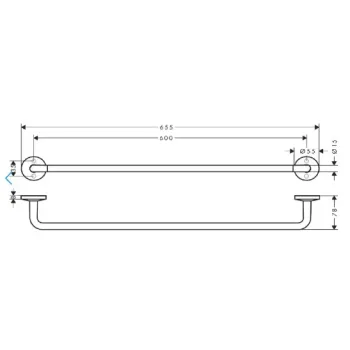 Dvieļu turētājs AXOR Universal Circular 60 cm, birstēta bronza 42860140