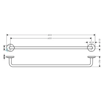 Dvieļu turētājs AXOR Universal Circular 60 cm, hroms 42860000