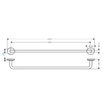 Dvieļu turētājs AXOR Universal Circular 60 cm, pulēta zelta krāsa 42860990