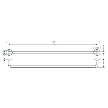 Dvieļu turētājs AXOR Universal Circular 80 cm, birstēta bronza 42880140
