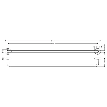 Dvieļu turētājs AXOR Universal Circular 80 cm, birstēts niķelis 42880820