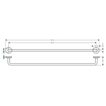 Dvieļu turētājs AXOR Universal Circular 80 cm, pulēta zelta krāsa 42880990