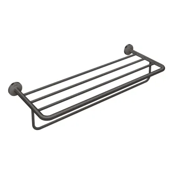 Dvieļu turētājs AXOR Universal Circular ar plauktu, garums 60 cm, birstēts melns hroms 42843340