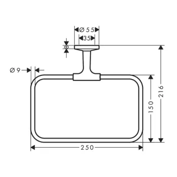 Dvieļu turētājs AXOR Universal Circular, birstēts melns hroms 42823340