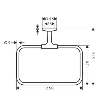 Dvieļu turētājs AXOR Universal Circular birstēts niķelis 42823820
