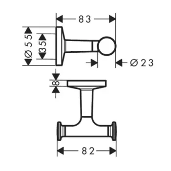 Dvieļu turētājs AXOR Universal Circular  dubultais, birstēta bronza 42812140