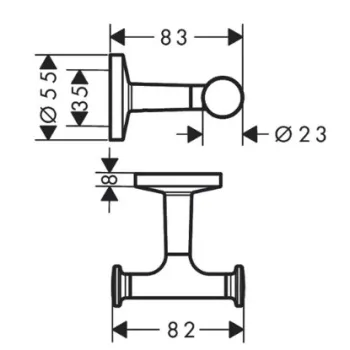 Dvieļu turētājs AXOR Universal Circular dubultais, birstēts melns hroms 42812340