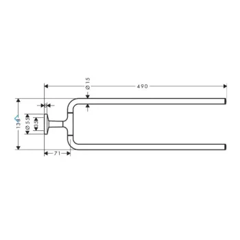Dvieļu turētājs AXOR Universal Circular dubultais birstēts melns hroms 42822340