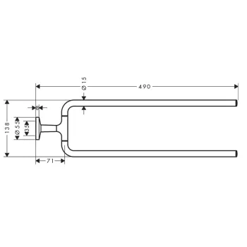 Dvieļu turētājs AXOR Universal Circular dubultais, birstēts niķelis 42822820