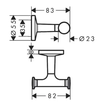 Dvieļu turētājs AXOR Universal Circular dubultais, hroms 42812000