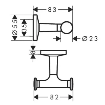 Dvieļu turētājs AXOR Universal Circular dubultais, matēti melns 42812670