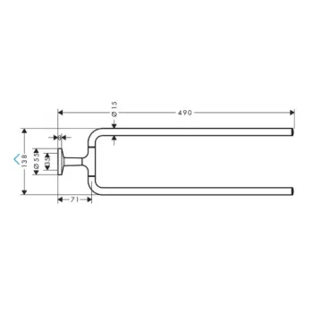 Dvieļu turētājs AXOR Universal Circular dubultais matēti melns 42822670