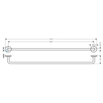 Dvieļu turētājs AXOR Universal Circular garums 80 cm, matēti melns 42880670