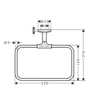 Dvieļu turētājs AXOR Universal Circular hroms 42823000
