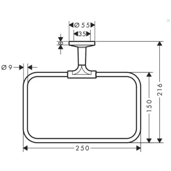 Dvieļu turētājs AXOR Universal Circular, matēti melns 42823670