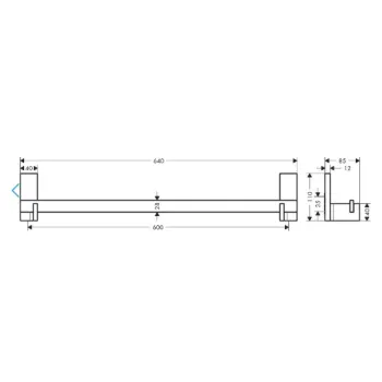 Dvieļu turētājs AXOR Universal Rectangular 60 cm, hroms 42661000