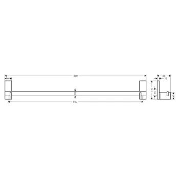 Dvieļu turētājs AXOR Universal Rectangular, garums 80 cm, hroms 42683000