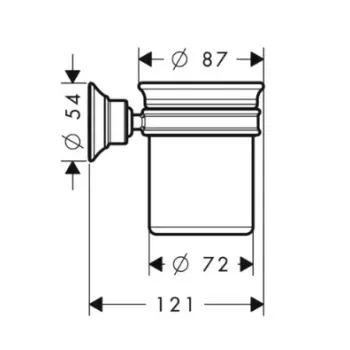 Glāze Axor Montreux - Mutes higiēnas krūzīte, hroms 42134000