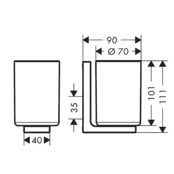 Glāze Axor Universal ar turētāju, balts/hroms 42604000