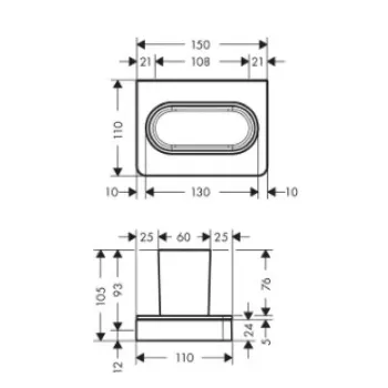 Glāze Axor Universal ar turētāju, hroms 42834000