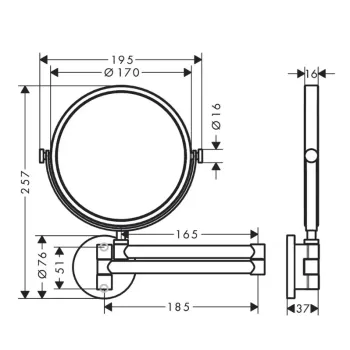 Kosmētikas spogulis Axor Universal Circular, pulēts niķelis 42849820
