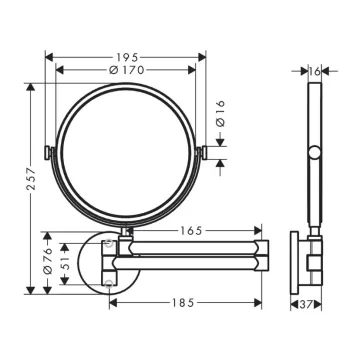 Kosmētikas spogulis Axor Universal Circular pulēts zelts 42849990