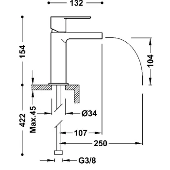 LOFT-TRES Izlietnes jaucējkrāns, hroms 20011001