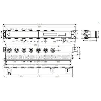 Montāžas Iebūvējamā daļa Axor 5 ierīcēm 18313180