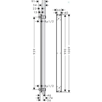 Montāžas Iebūvējamā daļa Axor Showerpipe pamatkorpuss 48798180