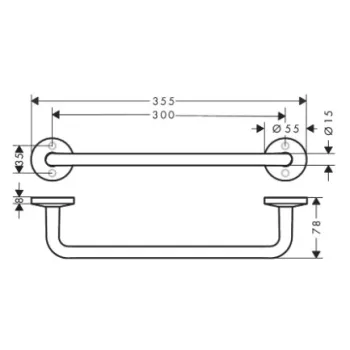 Rokturis Axor Universal Circular 30 cm, birstēts melns hroms 42813340