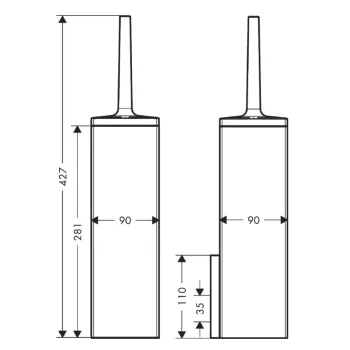 Tualates Birste AXOR Universal Rectangular ar turētāju, hroms 42655000