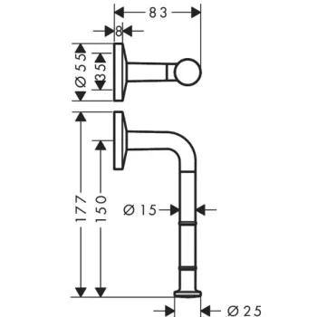 Tualetes papīra turētājs Axor Universal Circular birstēta bronza 42856140