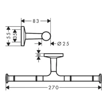 Tualetes papīra turētājs Axor Universal Circular hroms 42857000