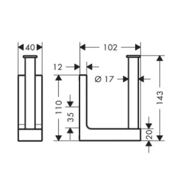 Tualetes papīra turētājs Axor Universal Rectangular hroms 42654000