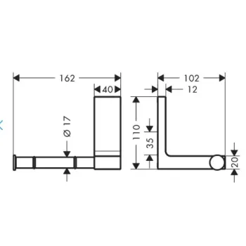 Tualetes papīra turētājs Axor Universal Rectangular hroms 42656000