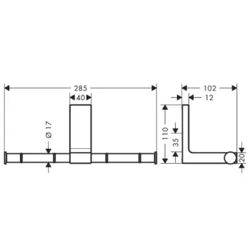 Tualetes papīra turētājs Axor Universal Rectangular hroms 42657000