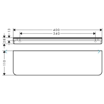 Vannas istabas plaukts Axor Universal Circular, garums 40 cm, hroms 42844000