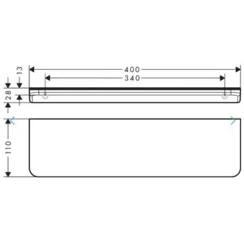 Vannas istabas plaukts Axor Universal Circular, garums 40 cm, matēti melns 42844670
