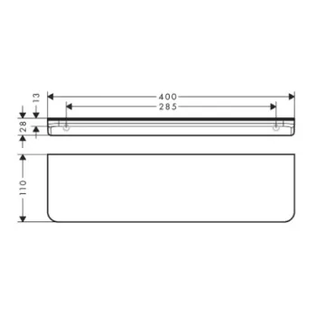 Vannas istabas plaukts Axor Universal Circular, garums 40 cm, pulēta zelta krāsa 42844990