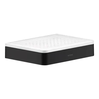 Vannas istabas plaukts Axor Universal ar Ziepju trauku, balts/matēti melns 42803670