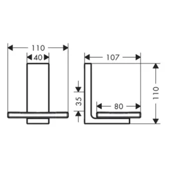 Ziepju trauks Axor Universal Rectangular ar turētāju, balts/hroms 42605000