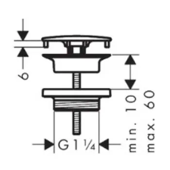 Izlietnes izplūde AXOR, 1 1⁄4", pulēts melns hroms 51301330