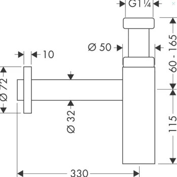Izlietnes sifons AXOR Flowstar S, hroms 51305000