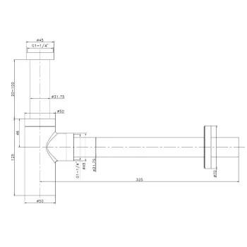 Izlietnes sifons Kielle D32 mm, apaļš, metāls, hroms 30901041