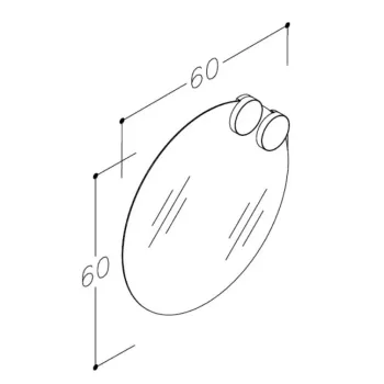 Spogulis Raguvos Baldai ECO ROUND 60cm ar 2 Solar apgaismojumu