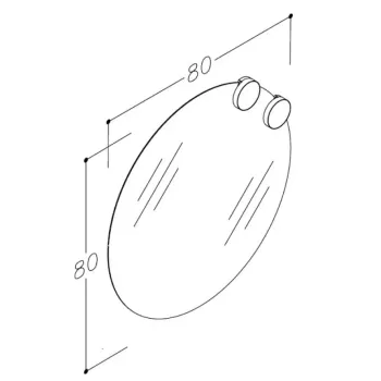 Spogulis Raguvos Baldai ECO ROUND 80cm ar 2 Solar apgaismojumu