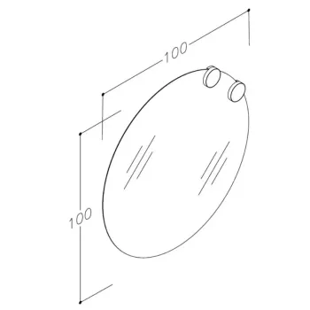 Spogulis Raguvos Baldai ECO ROUND 100cm ar 2 Solar apgaismojumu